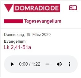 domradio Tagesevangelium