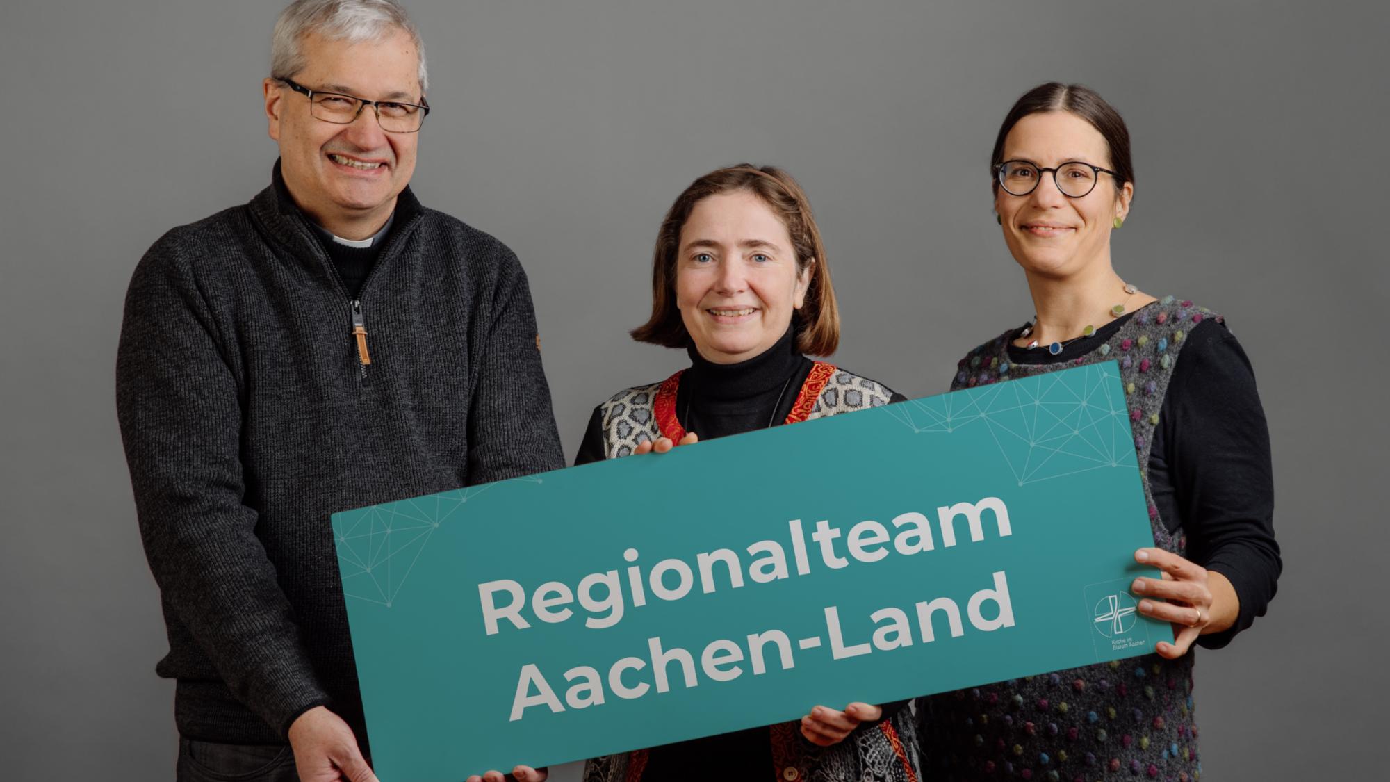 Regionalteams 2023 - 2027 - Regionalteam Aachen-Land, (v.l.) Regionalvikar Hannokarl Weishaupt, Erdmute Söndgen, Dr. Annette Jantzen